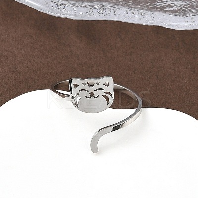304 Stainless Steel Cuff Rings for Women LS-RJEW-F195-02P-1