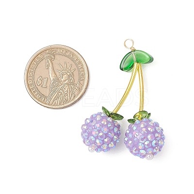 AB Color Opaque Resin Pendants PALLOY-JF04067-1