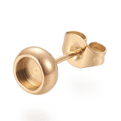 Ion Plating(IP) 304 Stainless Steel Stud Earring Settings X-STAS-K202-05A-G-1