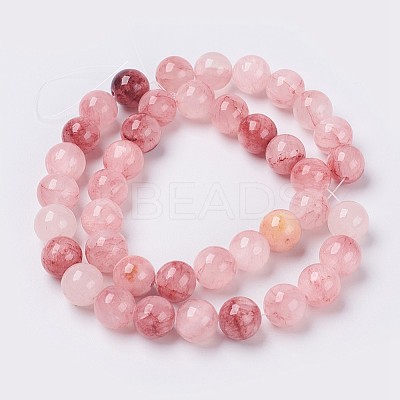Natural Colorful Green Jade Beads Strands X-G-G757-02-6mm-1
