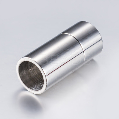 Tarnish Resistant 304 Stainless Steel Magnetic Clasps with Glue-in Ends STAS-F132-55P-7mm-1