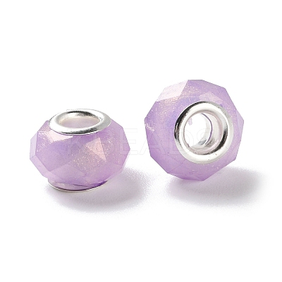 Pearlized Resin European Beads RESI-M001-01B-1
