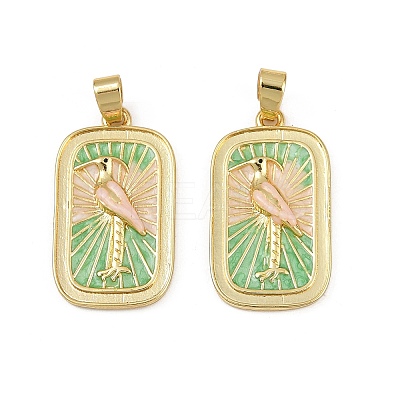 Brass Enamel Pendants KK-L190-011G-1