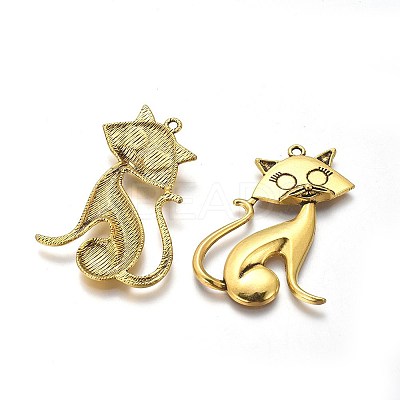 Tibetan Style Alloy Kitten Pendants LS-TIBEP-22758-AG-RS-1