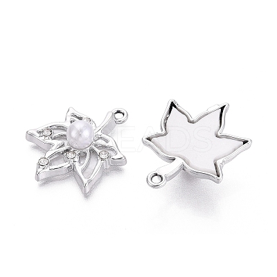 Alloy with ABS Imitation Pearl & Crystal Rhinestone & Acrylic Pendants PALLOY-Q466-04P-01-1