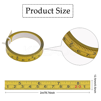 Steel Self-Adhesive Workbench Measuring Tape AJEW-WH0348-10-1