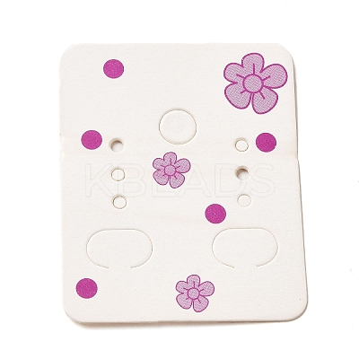 50Pcs Rectangle Paper Flower Print Earring Display Cards CDIS-M008-01C-1