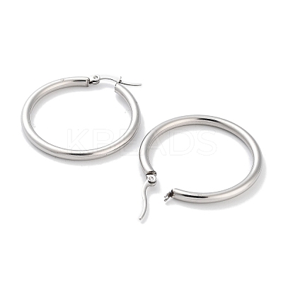 Non-Tarnish Ring 304 Stainless Steel Hoop Earrings for Women Men EJEW-B049-01D-P-1