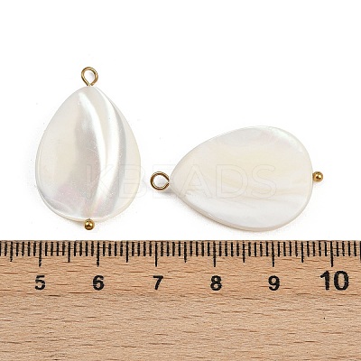 Natural Shell Teardrop Pendants X1-STAS-D378-33G-1