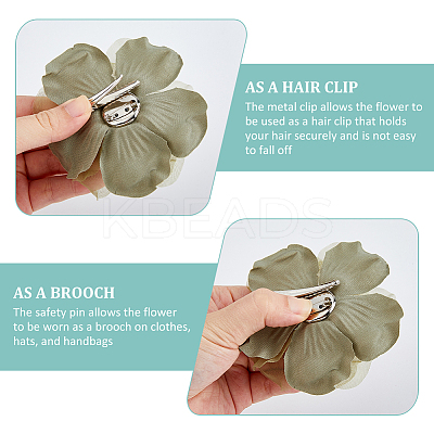 6Pcs Flower Cloth Brooches for Backpack Clothes Wedding Party JEWB-FH0002-38B-1