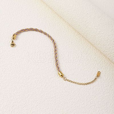 Twisted Nylon Cord Bracelets for Women BJEW-V007-01G-03-1