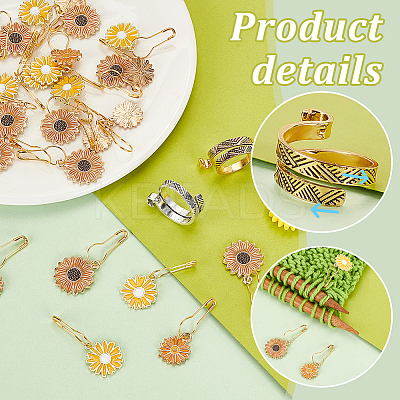 34Pcs Sunflower DIY Knitting Tool Sets HJEW-AB00701-1