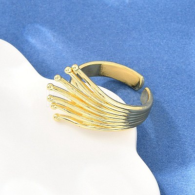 Irregular Brass Cuff Open Rings KK-CBA5A76-01G-1