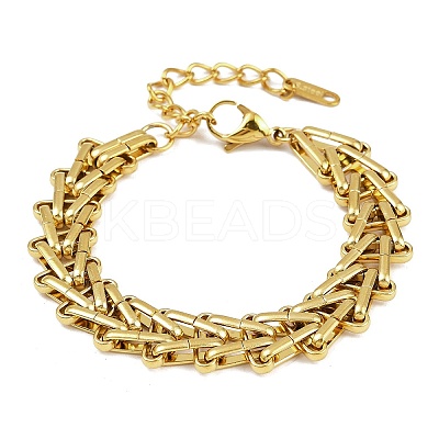 304 Stainless Steel Link Chain Bracelets for Women BJEW-C113-01G-1