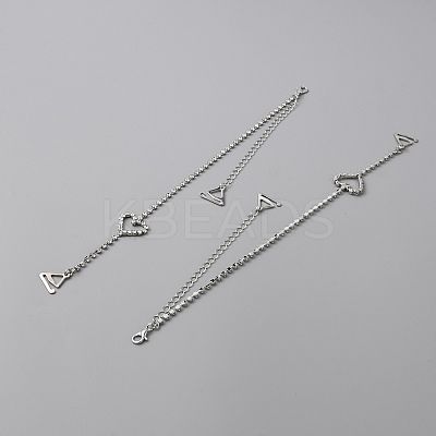 Heart Adjustable Alloy Rhinestone Chain Non-slip Bra Straps DIY-WH0304-739P-1