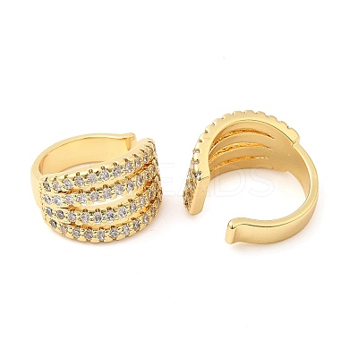 Cubic Zirconia Cuff Earrings EJEW-K251-01G-1