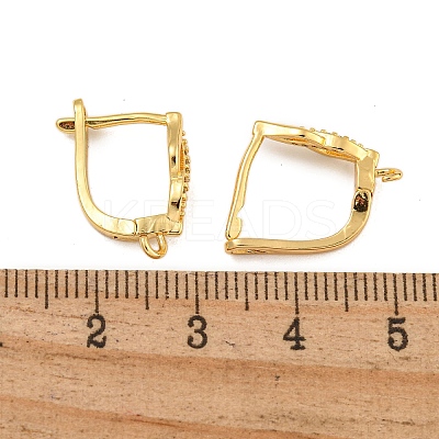 Rack Plating Brass Micro Pave Clear Cubic Zirconia Hoop Earrings Findings KK-F876-21G-1
