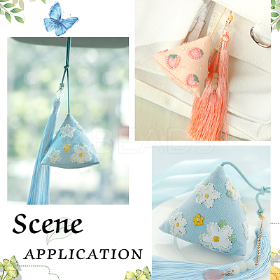 DIY Embroidery Zongzi Sachet Pendant Decoration Kits for Dragon Boat Festival DIY-WH0033-56A-1