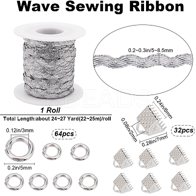 1 Strand Wave Bending Fringe Trim FIND-GF0006-64B-1