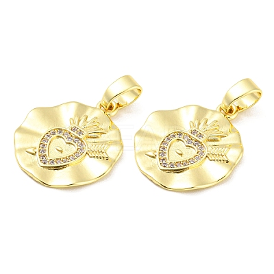 Rack Plating Brass and Cubic Zirconia Pendant KK-Q787-02G-1