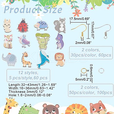 DIY Animal Earring Making Kit DIY-AR0003-34-1