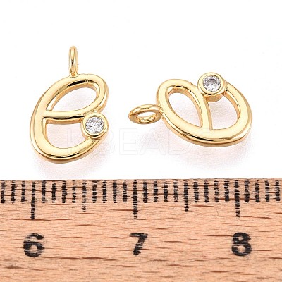 Brass Micro Pave Cubic Zirconia Charms KK-N263-97G-E-1