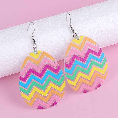Easter Printed Acrylic Dangle Earrings FS-WGDC384-09-1