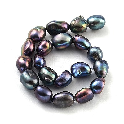 Dyed Natural Cultured Freshwater Pearl Beads Strands PEAR-P062-28F-1