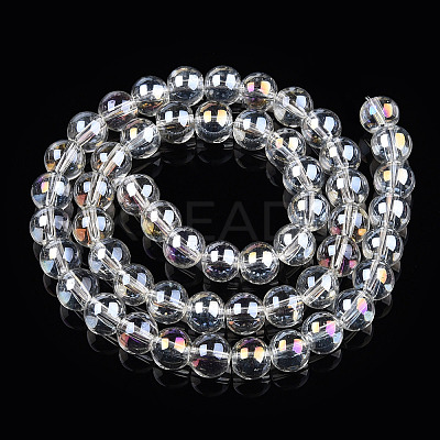 Electroplate Transparent Glass Beads Strands GLAA-T032-T10mm-AB13-1