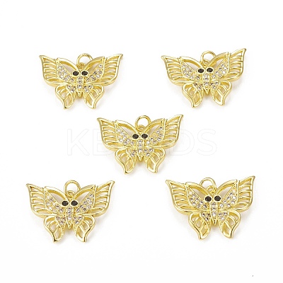 Brass Micro Pave Cubic Zirconia Pendants KK-E068-VB286-1