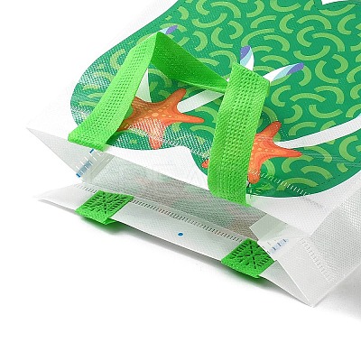 Summer Beach Theme Printed Flip Flops Non-Woven Reusable Folding Gift Bags with Handle LS-ABAG-F009-E12-1