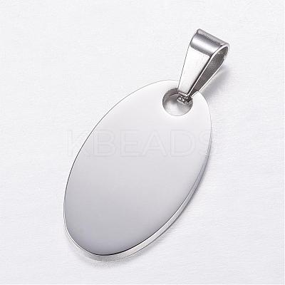 Tarnish Resistant 304 Stainless Steel Stamping Blank Tag Pendants STAS-P055-03P-1