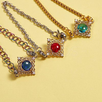 14Pcs 7 Colors Glass Links/Connectors GLAA-SZ0001-32-1