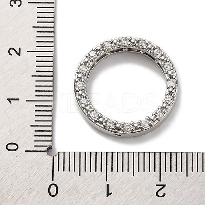 Rack Plating Brass with Cubic Zirconia Bead Frame KK-S406-09A-P-1