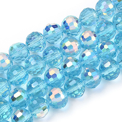 Transparent Electroplate Glass Beads Strands EGLA-N012-001-B12-1