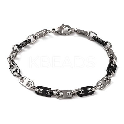 201 Stainless Steel Mariner Link Chain Bracelets BJEW-B078-65EBP-1