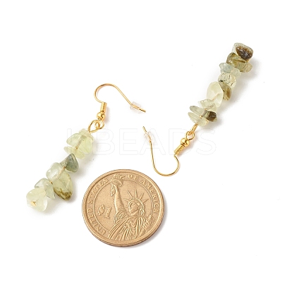Natural Prehnite Chip Beaded Dangle Earrings EJEW-JE04788-11-1