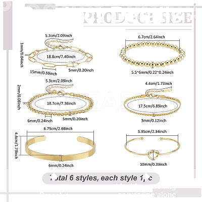 Synthetic Non-magnetic Hematite & Brass & Stainless Steel Cuff Bangles & Link & Charm Bracelets Sets BJEW-PH0004-44-1
