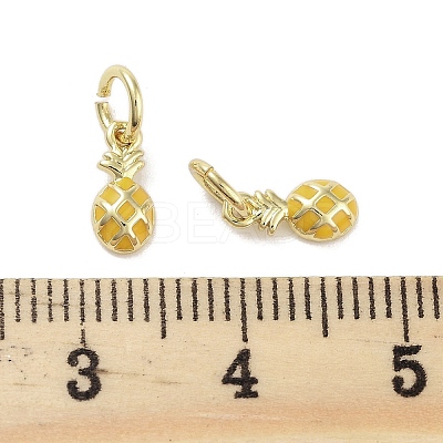 Rack Plating Brass Enamel Charms KK-M293-45G-1