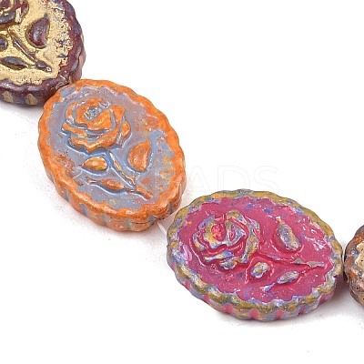 Painted Glass Beads Strands X-GLAA-F133-07E-1