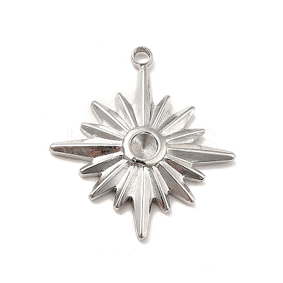 Non-Tarnish 304 Stainless Steel Pendant Rhinestone Settings STAS-I197-013P-1
