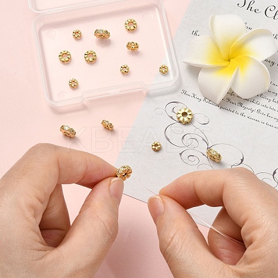 15Pcs 3 Styles Brass Cubic Zirconia Spacer Beads KK-CJ0003-84-1