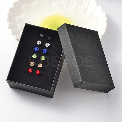 304 Stainless Steel Grade A Rhinestone Ear Studs EJEW-JE02023-1