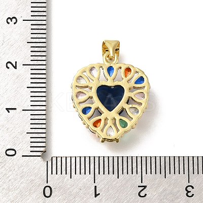 Rack Plating Brass with Cubic Zirconia Pendants KK-Z086-15G-04-1