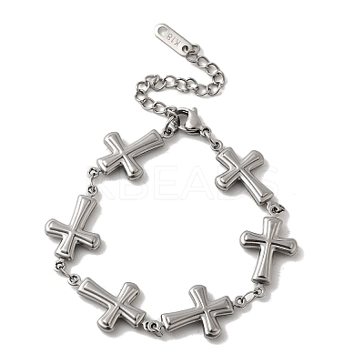 304 Stainless Steel Link Bracelets for Women LS-BJEW-Q041-01B-P-1