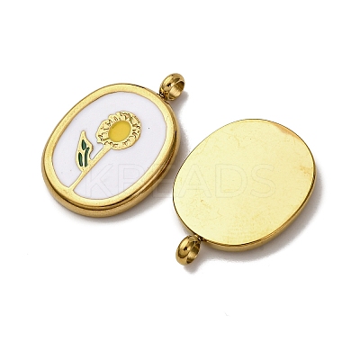 304 Stainless Steel Enamel Pendants STAS-P406-23G-1