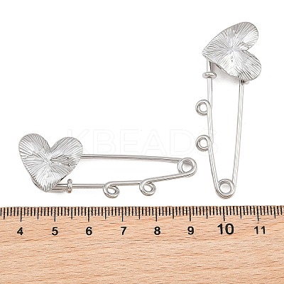Radiant Heart 304 Stainless Steel Safety Pins Brooch Findings SA-CBA098D-15C-P02-1