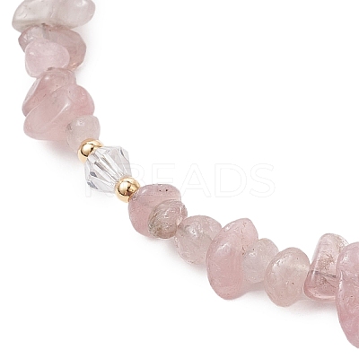 Dyed Natural Quartz Chip & Glass Beaded Anklets AJEW-AN00682-01-1