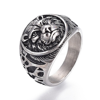 304 Stainless Steel Signet Rings for Men RJEW-O032-11AS-1