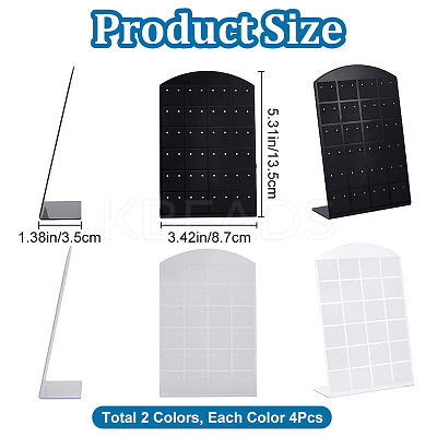 8Pcs 2 Colors 48 Holes Acrylic Earring Display Stands EDIS-CP0001-03-1